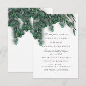 Invitation Eucalyptus Mariage Blanc Bois Campagne Rustique (Devant / Derrière)