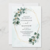 Invitation Eucalyptus Mariage de feuillage de l'aquarelle géo (Devant)