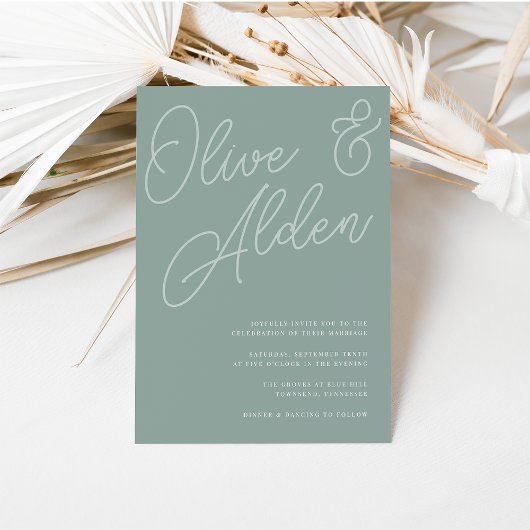 Invitation Eucalyptus | Mariage de filigrane de script