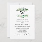 Invitation Eucalyptus Mariage de monographie de feuillage bot (Devant)