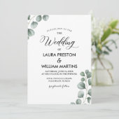 Invitation Eucalyptus Mariage d'été du printemps (Debout devant)