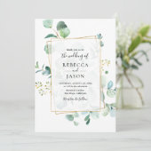 Invitation Eucalyptus Mariage géométrique (Debout devant)