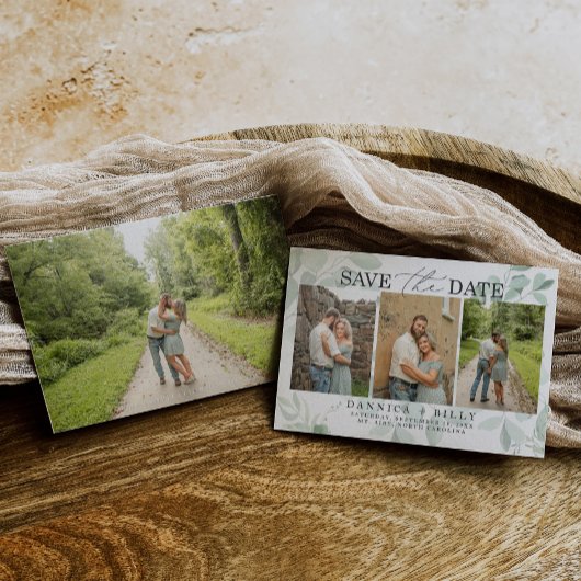 Invitation Eucalyptus Mariage Photo Enregistrer La Date