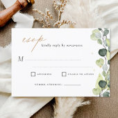 Invitation Eucalyptus Mariage rustique RSVP