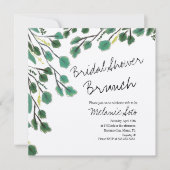 Invitation Eucalyptus Mariage Script Main Levée Shower de Mar (Devant)