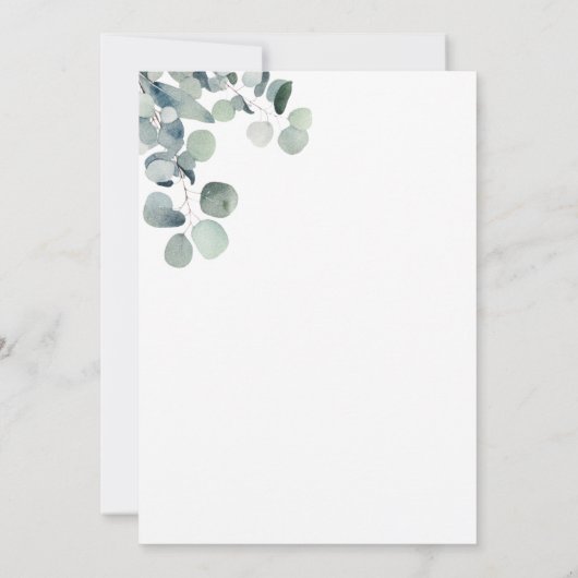 Invitation Eucalyptus Mariage soirée aquarelle (Dos)
