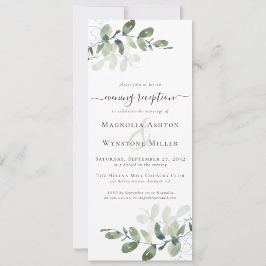 Invitation Eucalyptus Mariage Soirée Réception Digital Evite (Devant)
