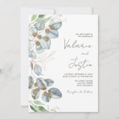 Invitation Eucalyptus Mariage tout en un (Devant)