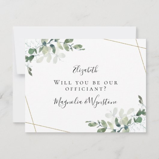 Invitation Eucalyptus Mariez-Nous Voudriez-Vous Être Notre Cé (Dos)