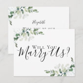 Invitation Eucalyptus Mariez-Vous Nous Vous Demandons D'être  (Devant / Derrière)