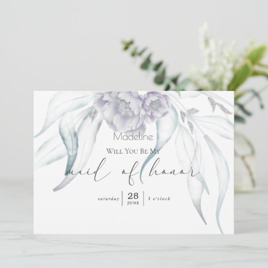 Invitation Eucalyptus Matron d'honneur Invit au printemps mod (Debout devant)