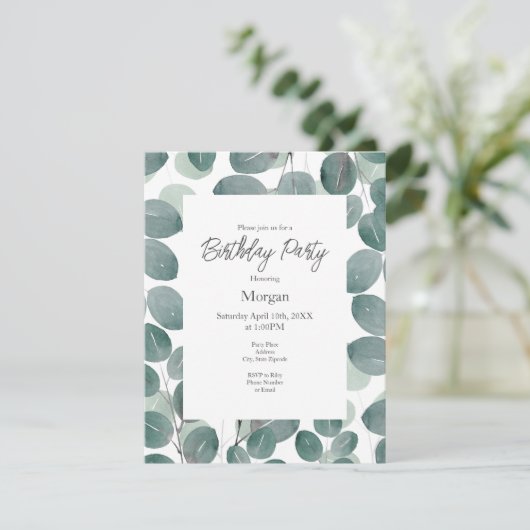 Invitation Eucalyptus Moderne 2 (Debout devant)