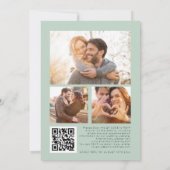 Invitation Eucalyptus Moderne 3 Photos Code QR Mariage (Dos)