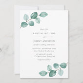 Invitation Eucalyptus moderne Aquarelle Mariage vert (Devant)