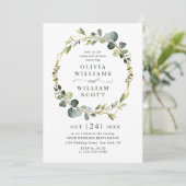 Invitation Eucalyptus moderne Cadre de couronnes REHEARSAL DÎ (Debout devant)