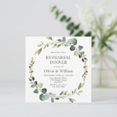 Invitation Eucalyptus moderne Cadre de couronnes REHEARSAL DÎ (Debout devant)
