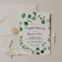 Eucalyptus Moderne Calligraphie Couples Douche