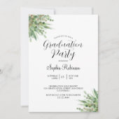 Invitation Eucalyptus Moderne Calligraphie Parti de Graduatio (Devant)