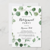 Invitation Eucalyptus Moderne Calligraphie Parti de retraite (Devant)