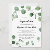 Invitation Eucalyptus Moderne Calligraphie Siroter et voir (Devant)