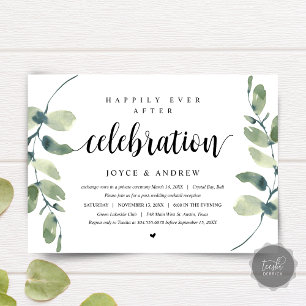 Invitation Eucalyptus Moderne, Célébration de Mariage en Inti