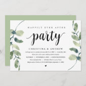 Invitation Eucalyptus Moderne, Célébration de Mariage Intime (Devant / Derrière)