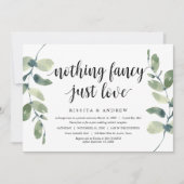 Invitation Eucalyptus moderne, Encre noire, Elopage Mariage (Devant)