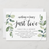 Invitation Eucalyptus moderne, Encre noire, Elopage Mariage (Devant)