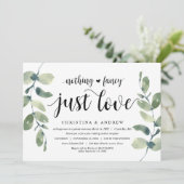 Invitation Eucalyptus moderne, Encre noire, Elopage Mariage (Debout devant)