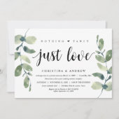 Invitation Eucalyptus moderne, Encre noire, Elopage Mariage (Devant)