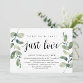 Invitation Eucalyptus Moderne, Encre Noire, Mariage Intime (Debout devant)