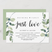 Invitation Eucalyptus Moderne,  Fête de Mariage en Intime (Devant / Derrière)