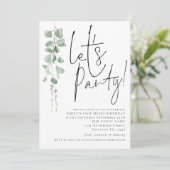 Invitation Eucalyptus Moderne Fête N'Importe Quel Âge Anniver (Debout devant)