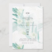 Invitation Eucalyptus moderne Feuille mariage vert invite (Devant)