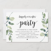 Invitation Eucalyptus moderne, Noir, Mariage Elopement Party (Devant)