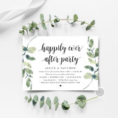 Invitation Eucalyptus Moderne, Noir, Mariage en Elopement