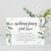 Invitation Eucalyptus Moderne, Noir, Mariage Fuite Party (Debout devant)