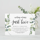 Invitation Eucalyptus Moderne, Noir, Mariage Fuite Party (Debout devant)