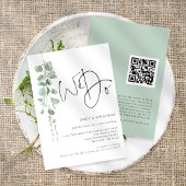 Invitation Eucalyptus Moderne Nous Créons Code QR Mariage