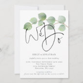 Invitation Eucalyptus moderne Nous faisons QR Code Mariage (Devant)