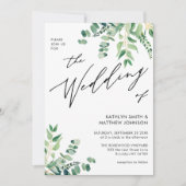 Invitation Eucalyptus Moderne Verdure Tout en un Mariage (Devant)