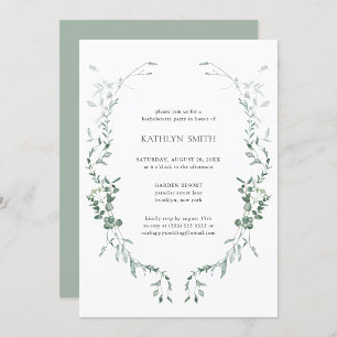 Invitation Eucalyptus moderne Vert Bachelorette Party