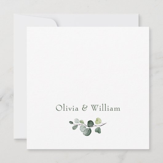 Invitation Eucalyptus moderne Wreath Frame COUPLE DOUCHE EN C (Dos)