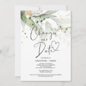 Invitation Eucalyptus Modifier la date de report du Mariage (Devant)