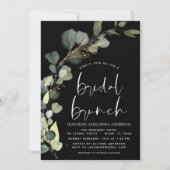 Invitation Eucalyptus Noir Blanc Mariage Brunch Douche (Devant)