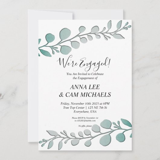 Invitation Eucalyptus | Nous sommes engagés (Devant)