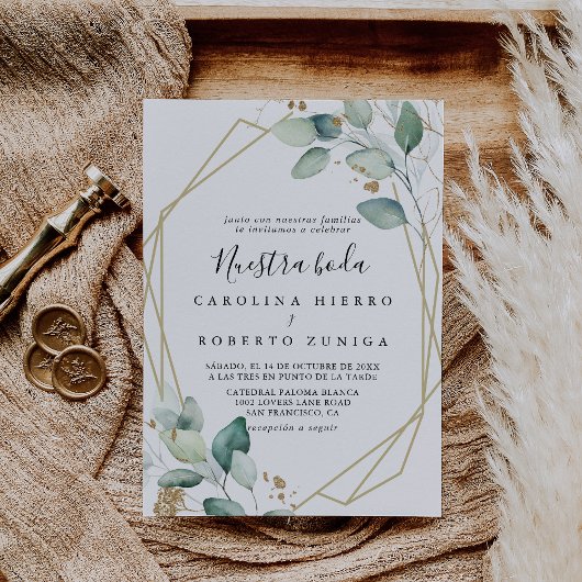 Invitation Eucalyptus Nuestra Boda Mariage