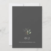 Invitation Eucalyptus Or Lumineux Vert Mariage Gris (Dos)