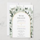 Invitation Eucalyptus Or Simple Nous sommes fiancés (Devant)