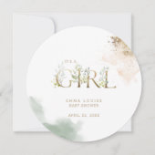 Invitation Eucalyptus or vert C'est un Baby shower féminin (Devant)